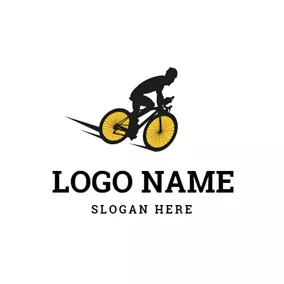 Bike Logo Bicycle Rider and Bike logo design
