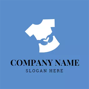 T-shirt Logo Blue Hand and White T Shirt logo design