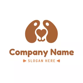 Dog Logo Brown Dog Ear and Face logo design