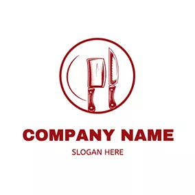 Circle Logo Circle Knife Chopping logo design