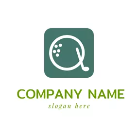 Letter Logo Green Square and White Letter Q logo design