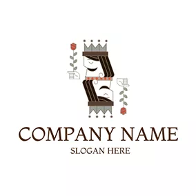 Flower Logo Poker Queen Flower Culture logo design