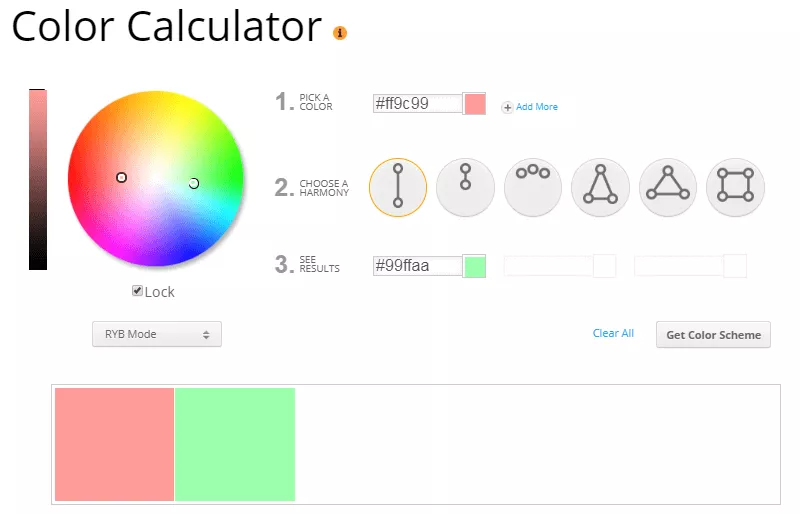 Sessions color calculator to find best colors.