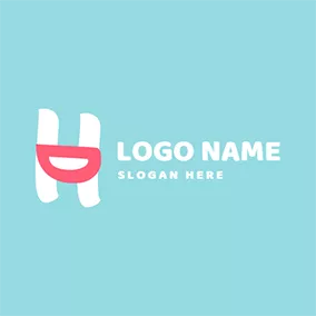 Letter Logo Smile Lip Simple Letter H D logo design